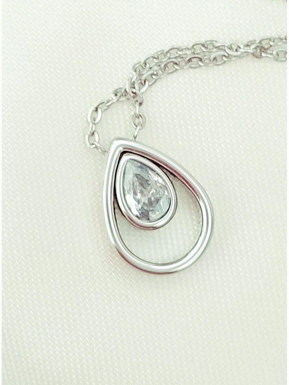 Skagen Elin Pear Drop CZ Necklace